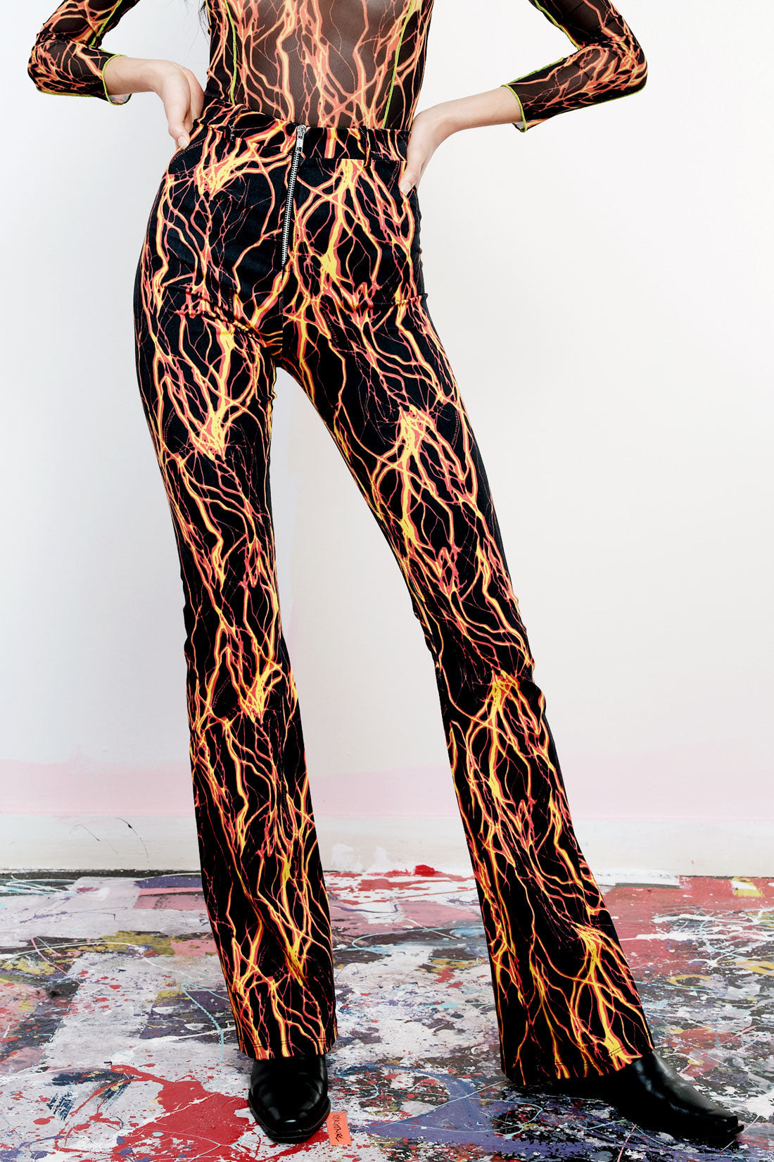 She's Electric Lightning Print Flares She's Electric Lightning Print Flares