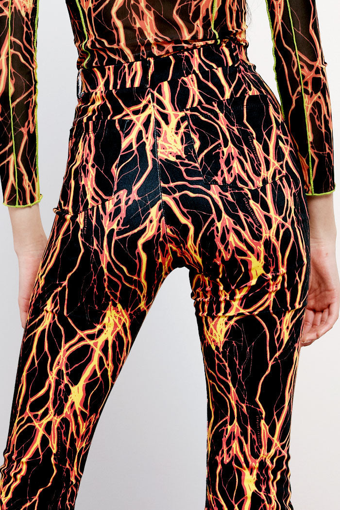 She's Electric Lightning Print Flares She's Electric Lightning Print Flares