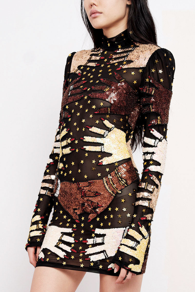 The Unity Mesh Mini Dress The Unity Mesh Mini Dress