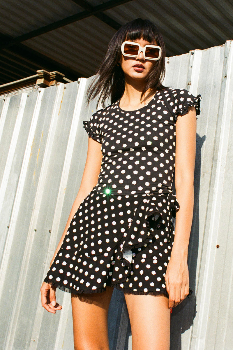 The Tainted Love Wrap Skirt in Black