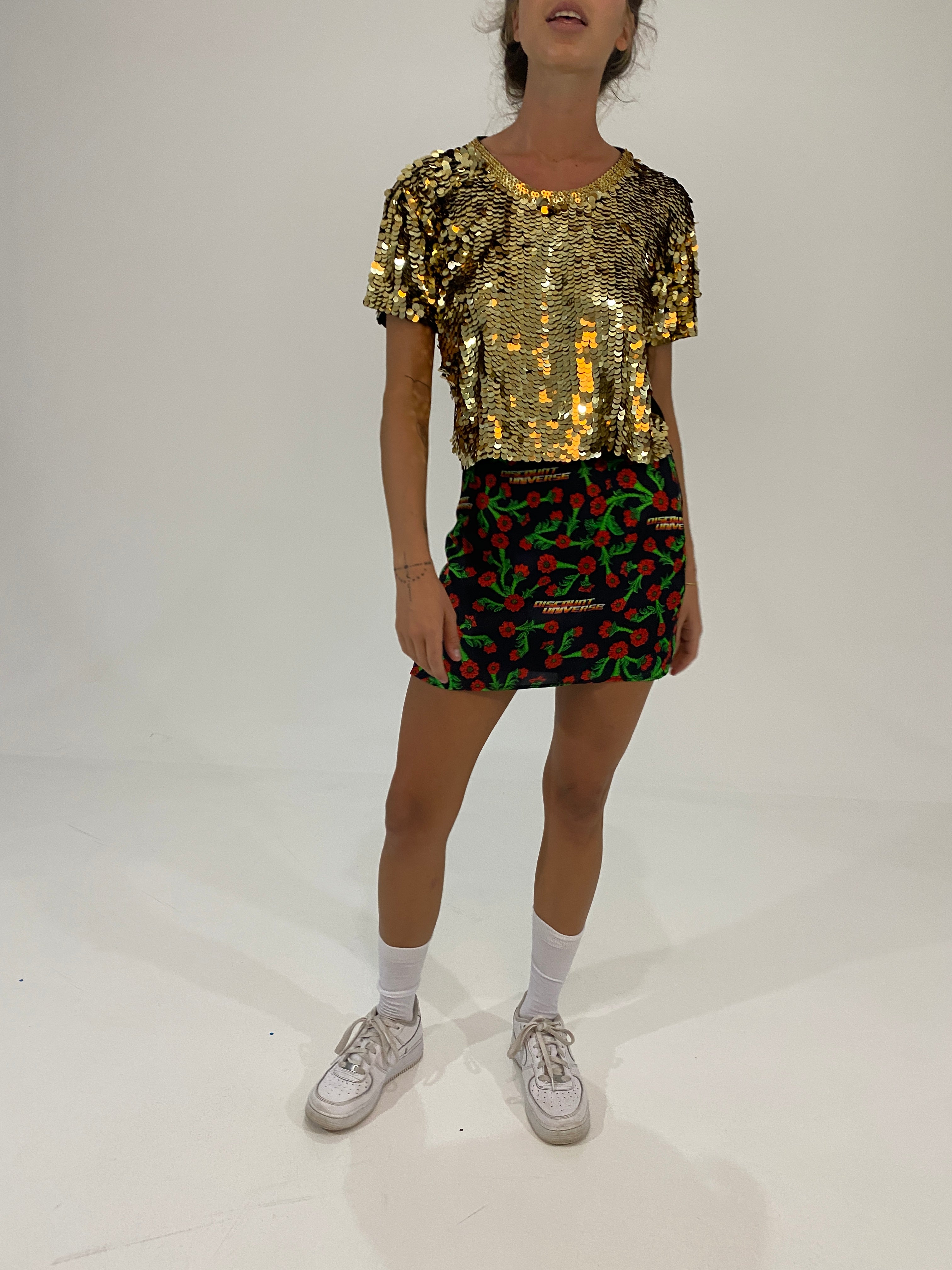 Floral DU Satin Skirt