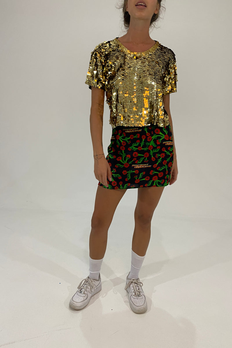 Floral DU Satin Skirt