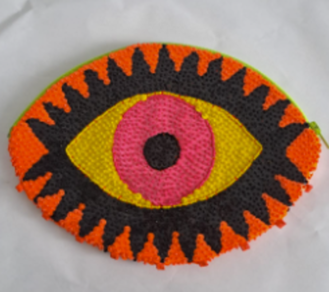 Pink and Orange Evil Eye Clutch (RUNWAY)