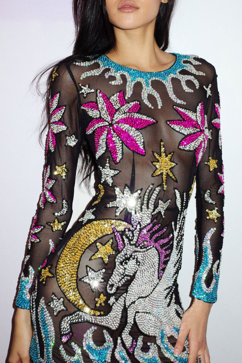 The Pegasus Mesh Mini Dress